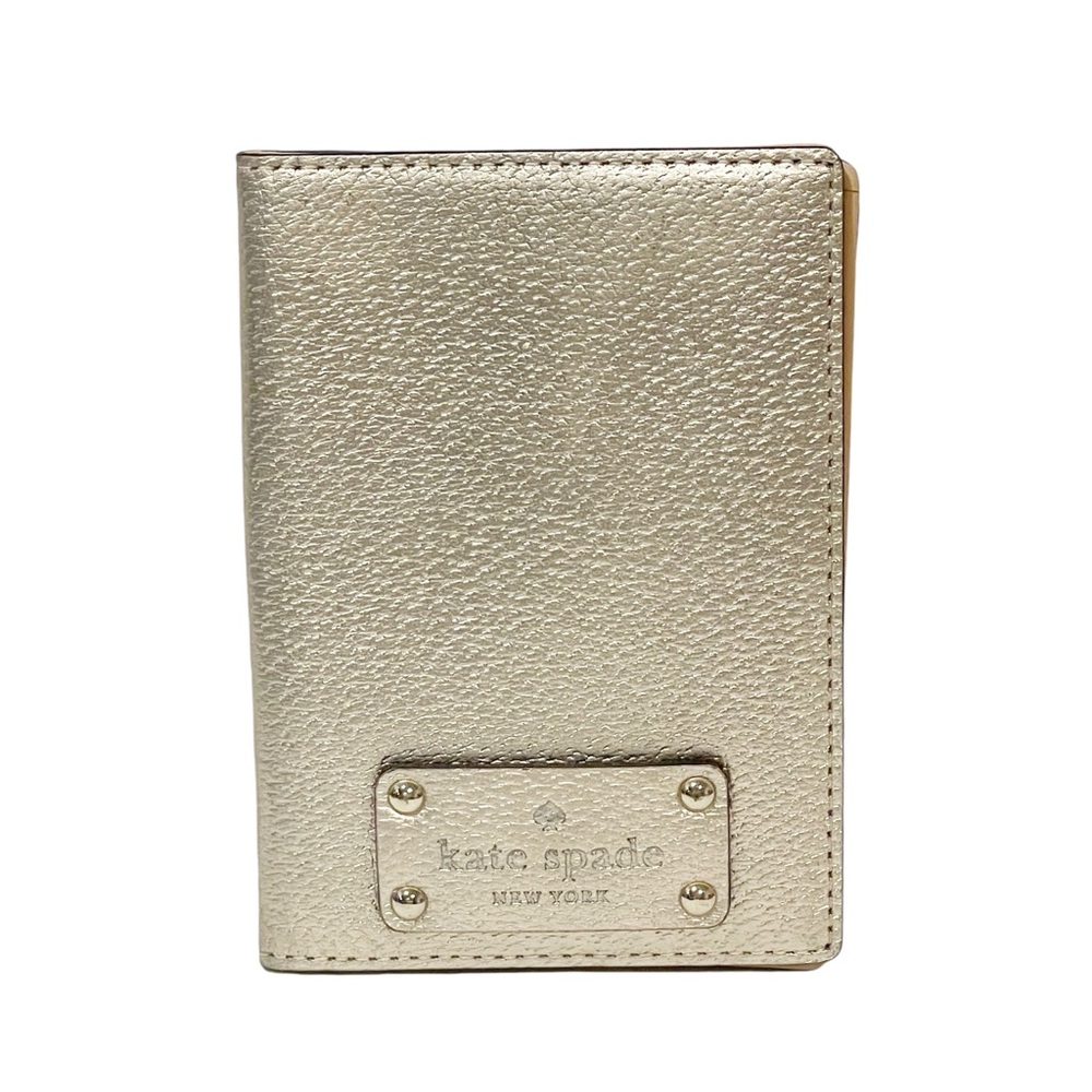 kate spade Metallic Gold Leather Card Wallet